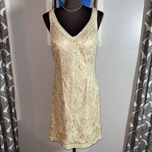 Sue Wong Lace Embellished Cocktail Dress SZ 10